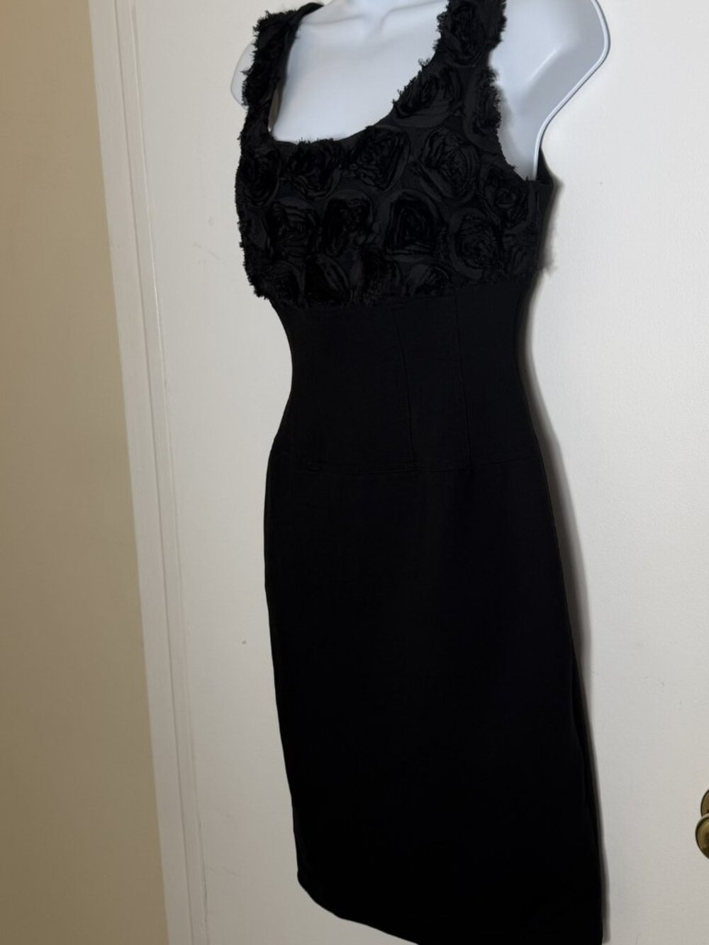 Tempo Paris black corset mini dress with Rossette bodice Sz S